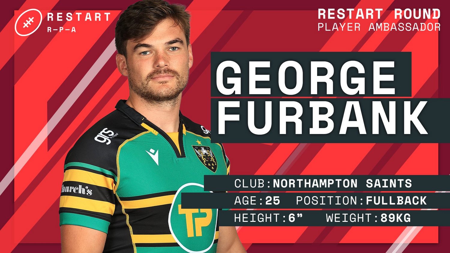 Northampton Saints' George Furbank is the Restart Round Ambassador for Gallagher Premiership R24.