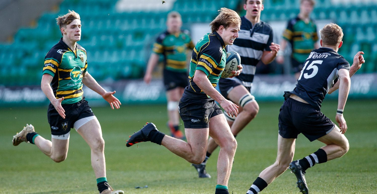 Northampton Saints' Under-18s secured their spot in the Final with a bonus-point win over Newcastle Falcons.