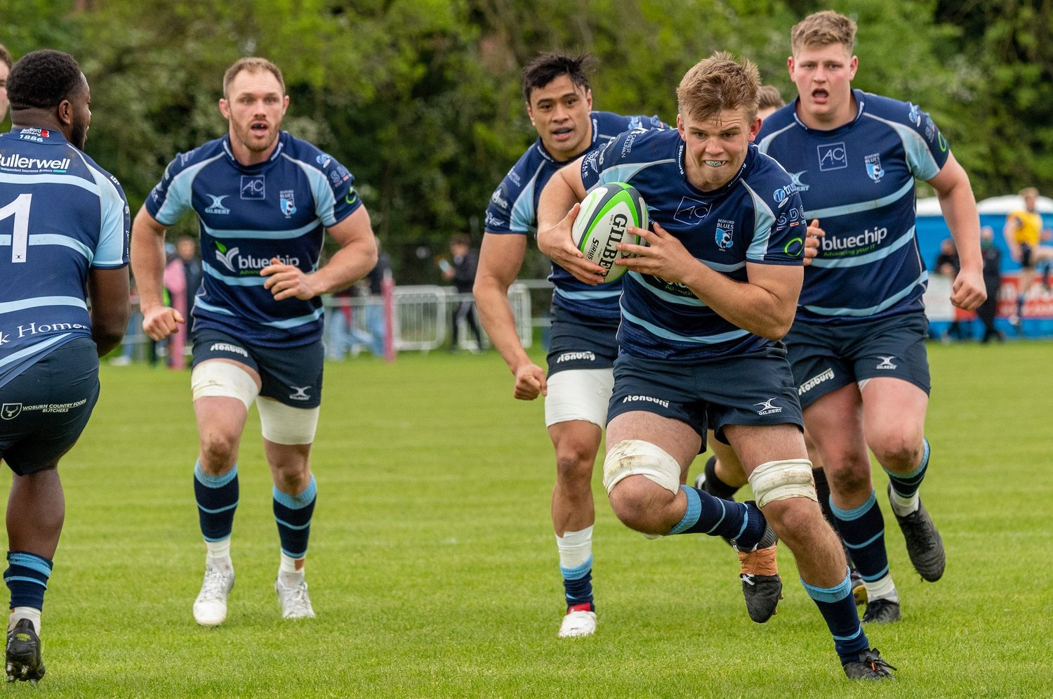 Saints' Ollie Newman features for Bedford Blues