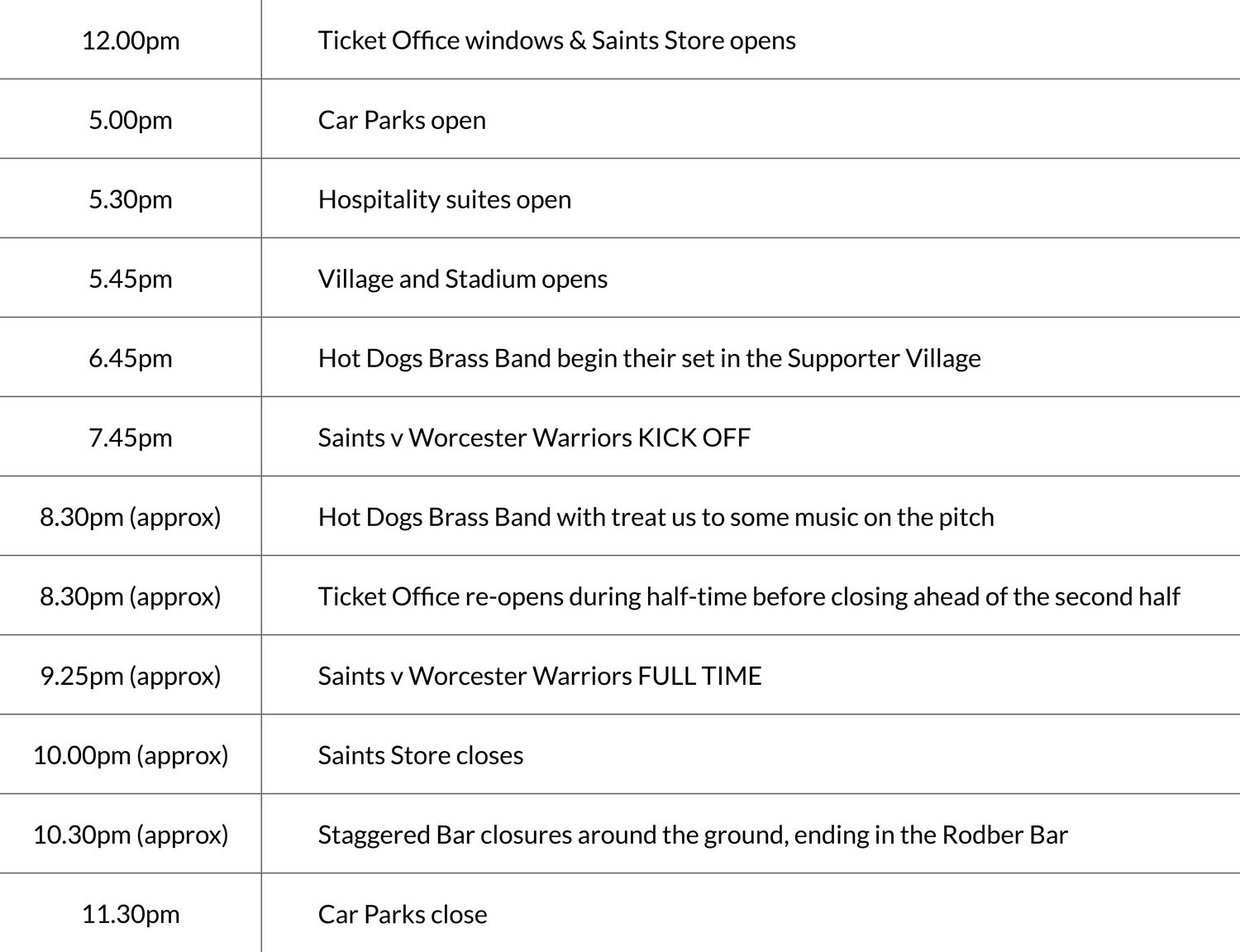 Northampton Saints take on Worcester Warriors in the Gallagher Premiership on Friday 22 October.