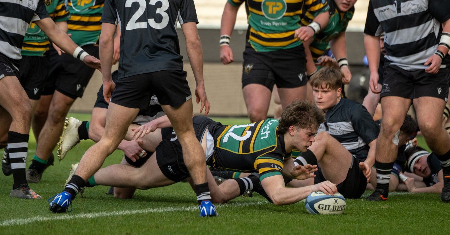 Northampton Saints' Under-18s secured their spot in the Final with a bonus-point win over Newcastle Falcons.