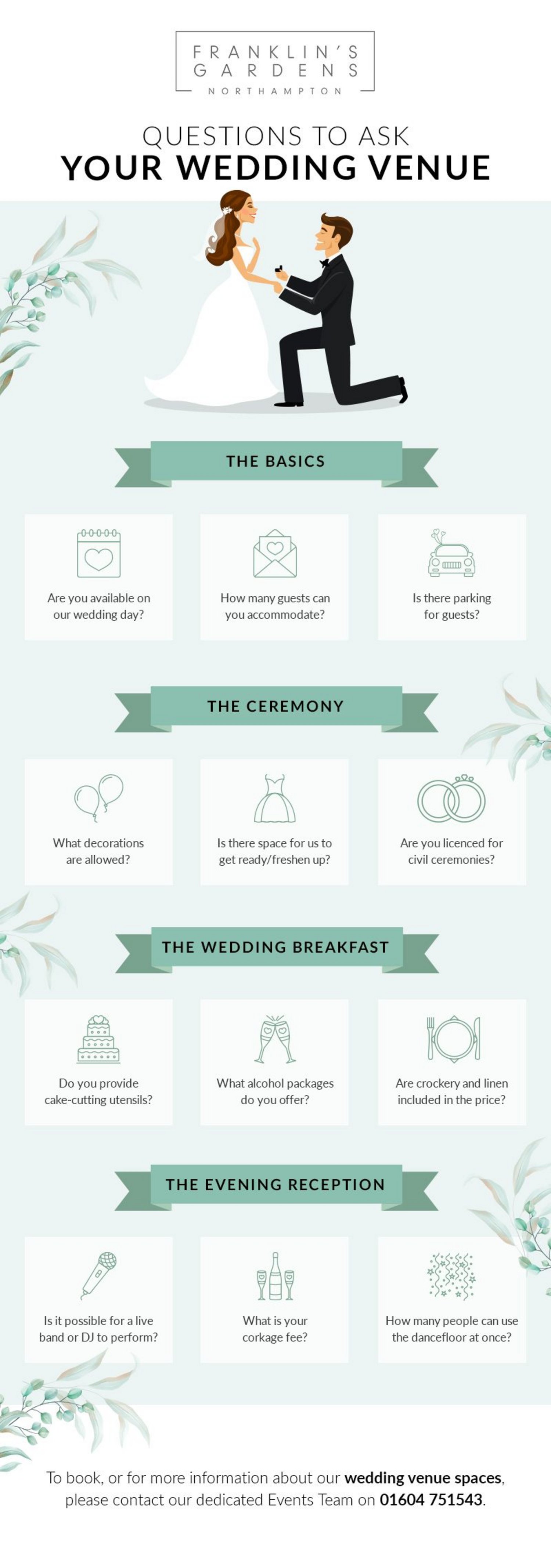 50 Questions to Ask A Wedding Venue