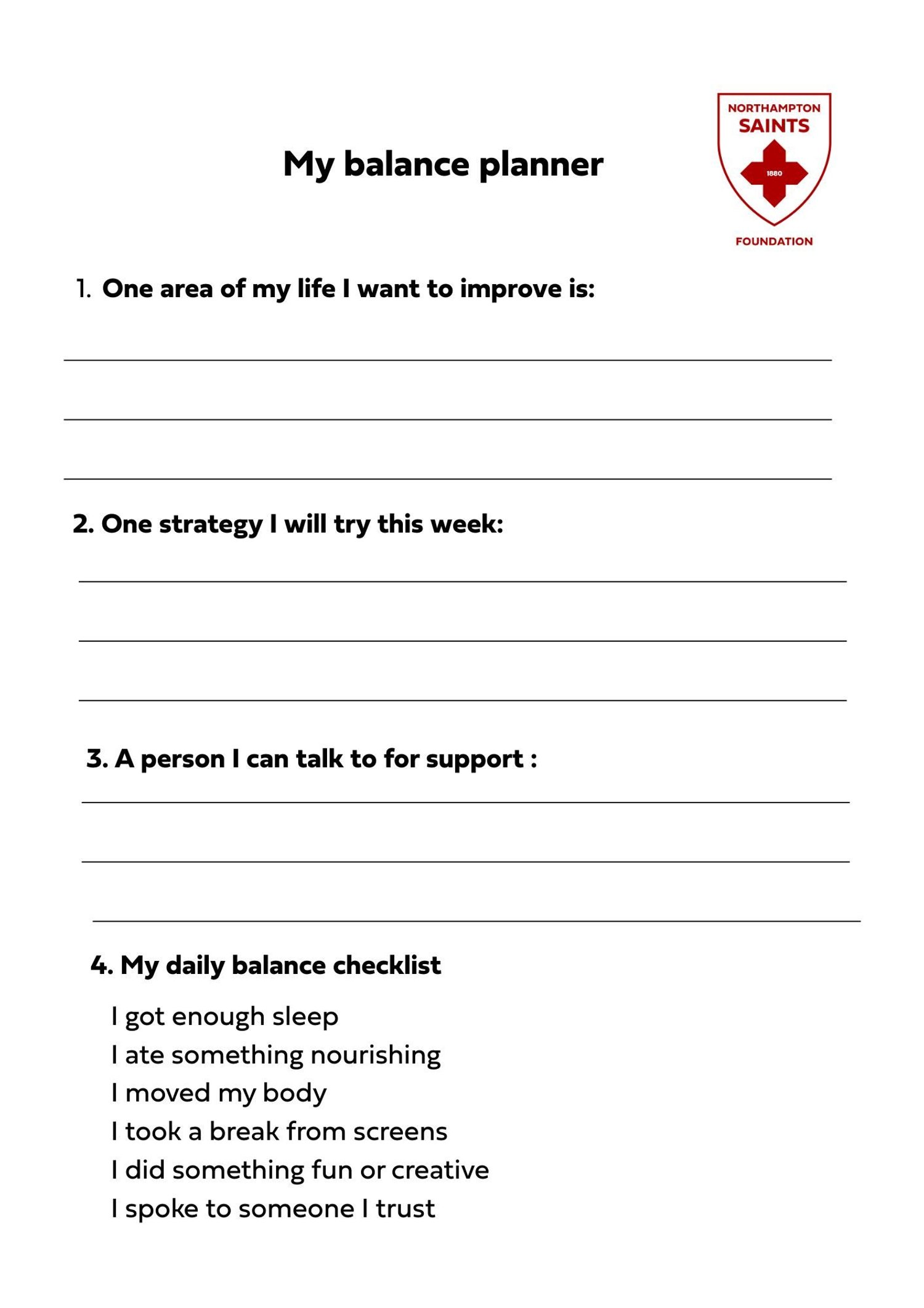 My balance planner