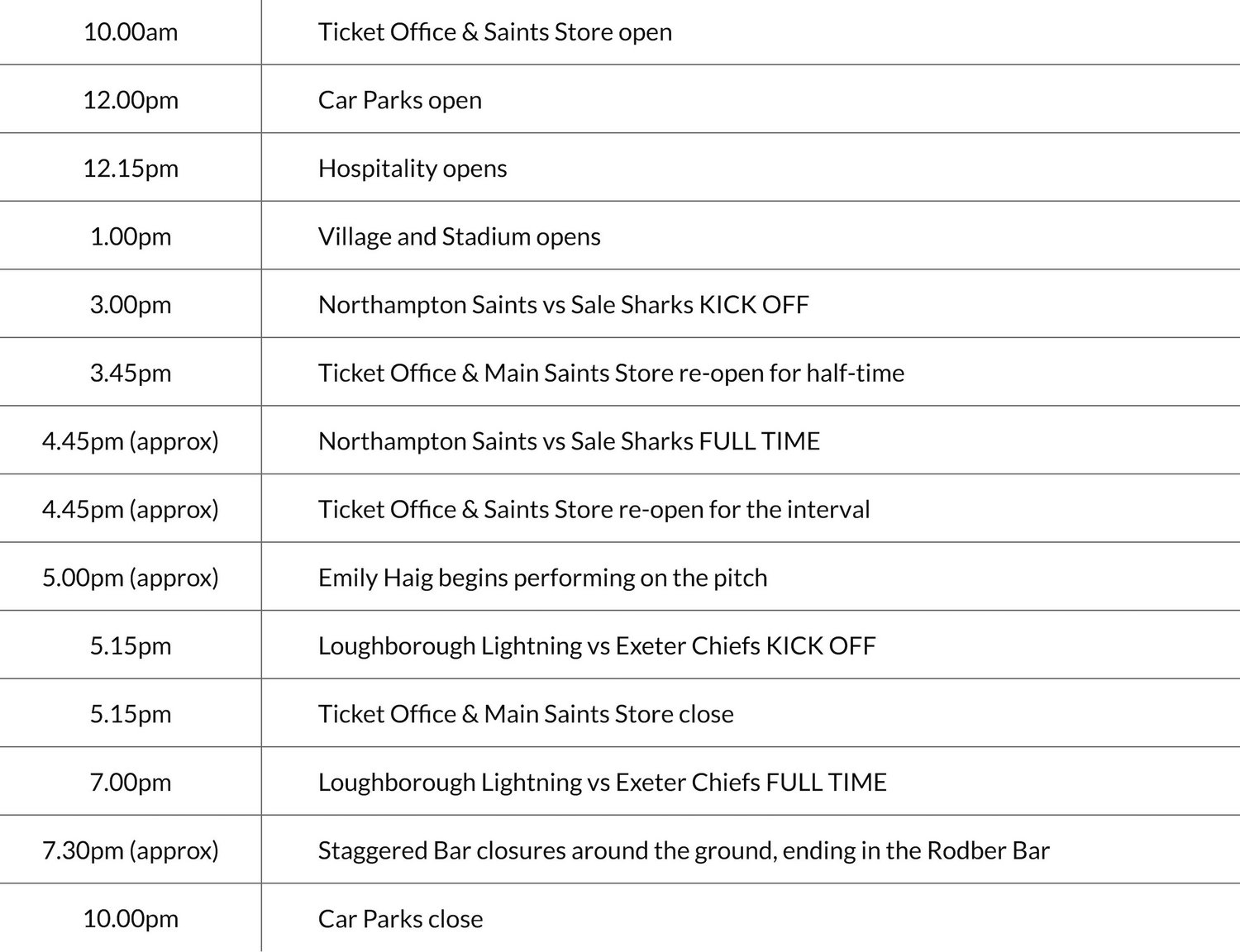 All you need to know ahead of the Double Header of Saints and Lightning matches at the Double Header.