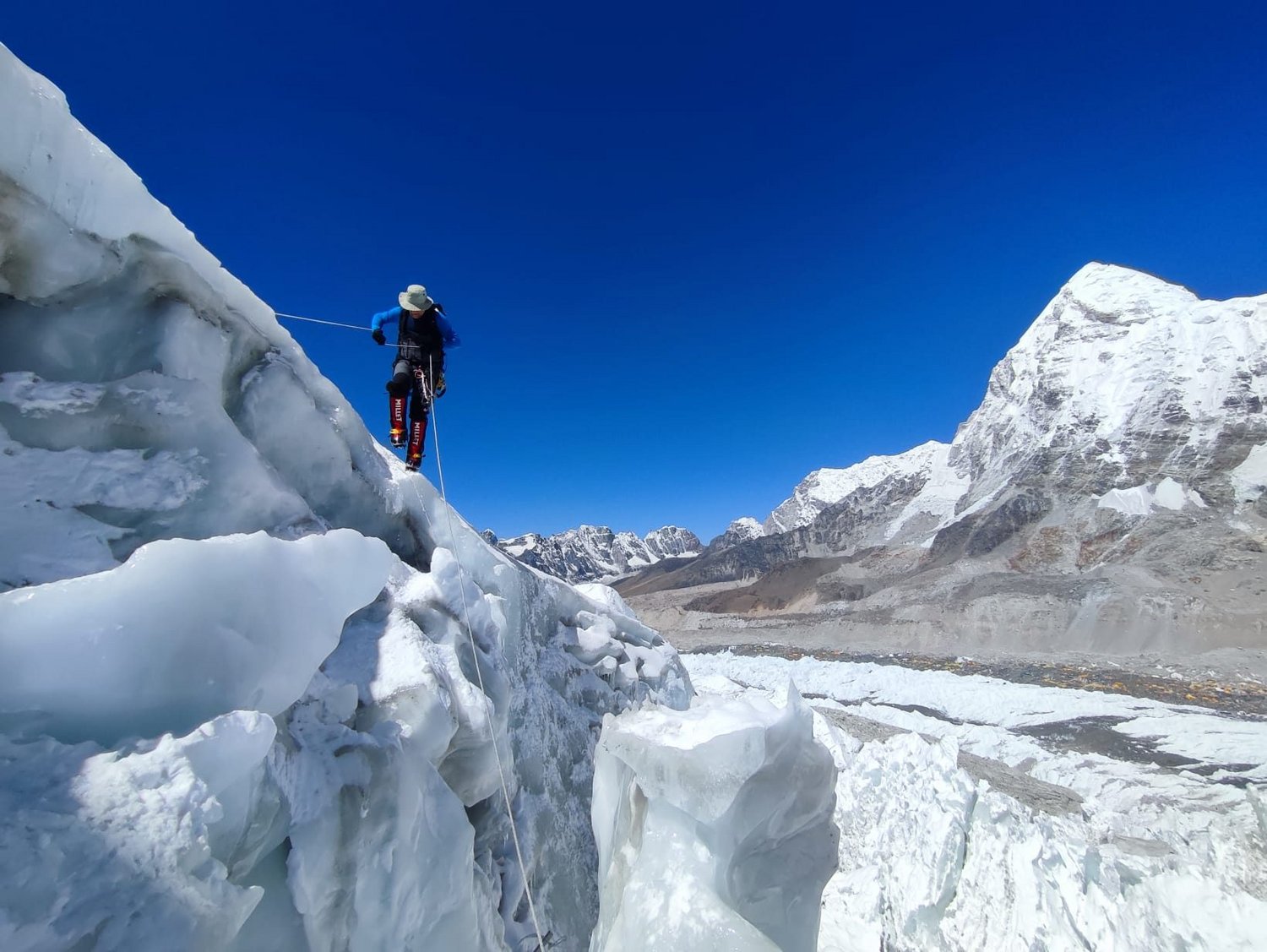 Former Saint Arthur Prestidge summited Mount Everest for a second time in May, flying a Northampton flag at the top.