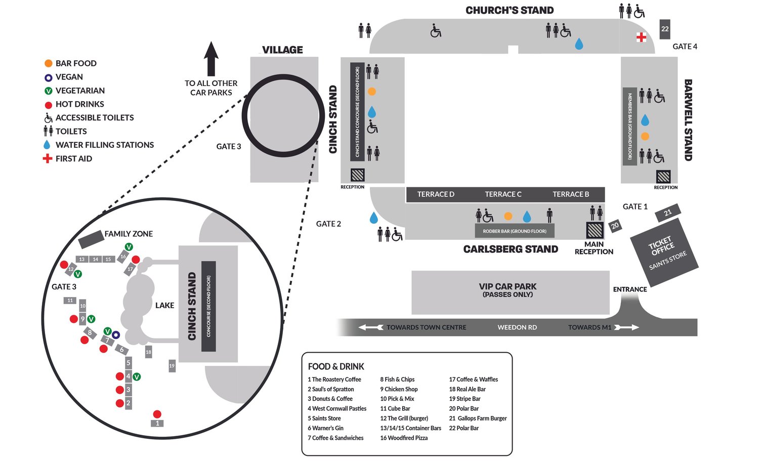 Guide to the Gardens | Saints vs Gloucester