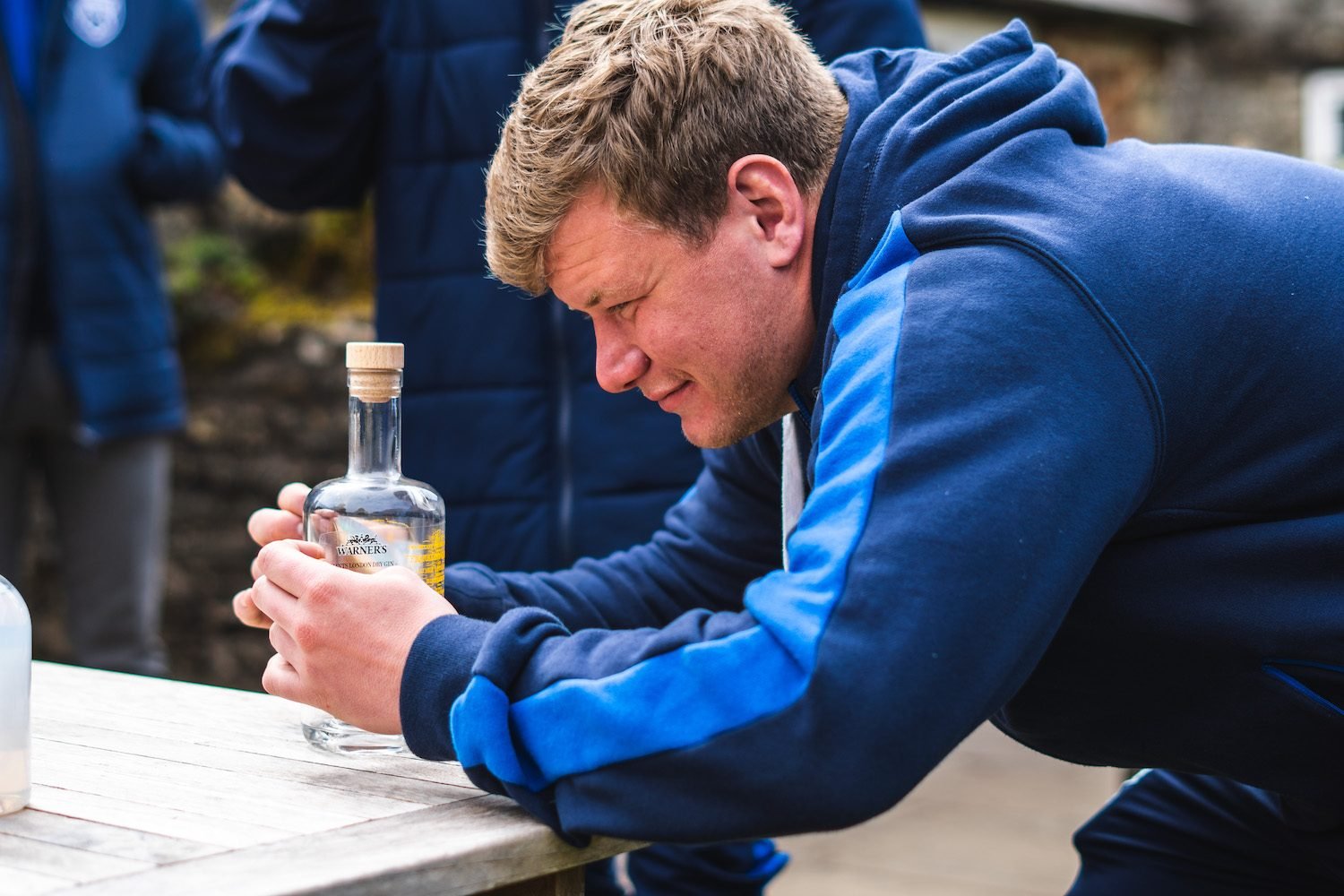 Saints’ players were on hand to help bottling and labelling the limited-edition Gin