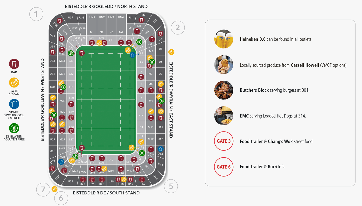 Principality Stadium: F&B Map