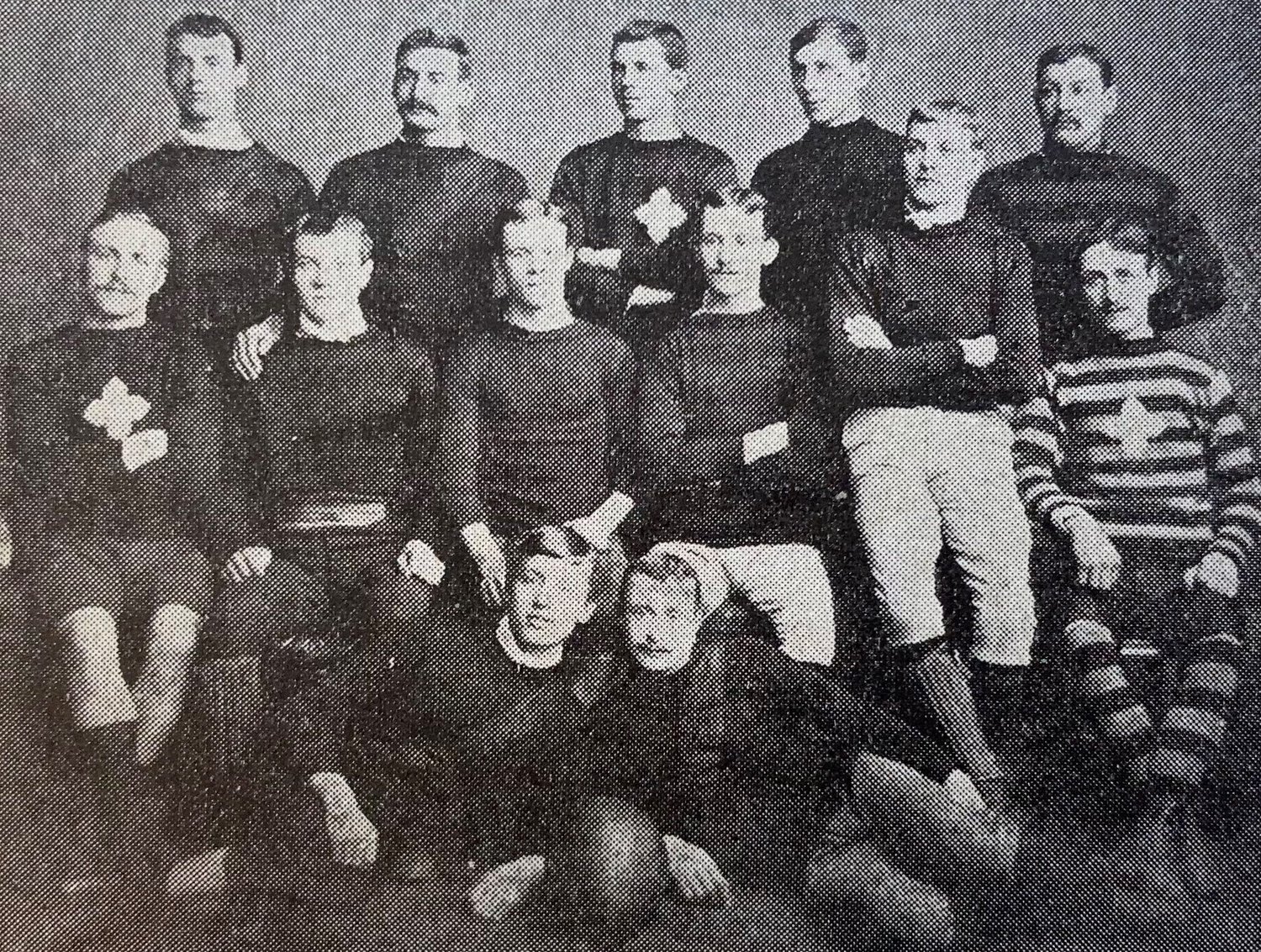 Northampton Saints in 1886; Jim Barker is back row, far right
