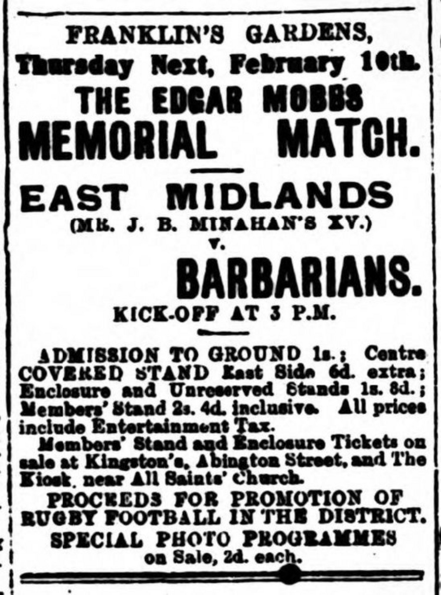 Mobbs Memorial newspaper