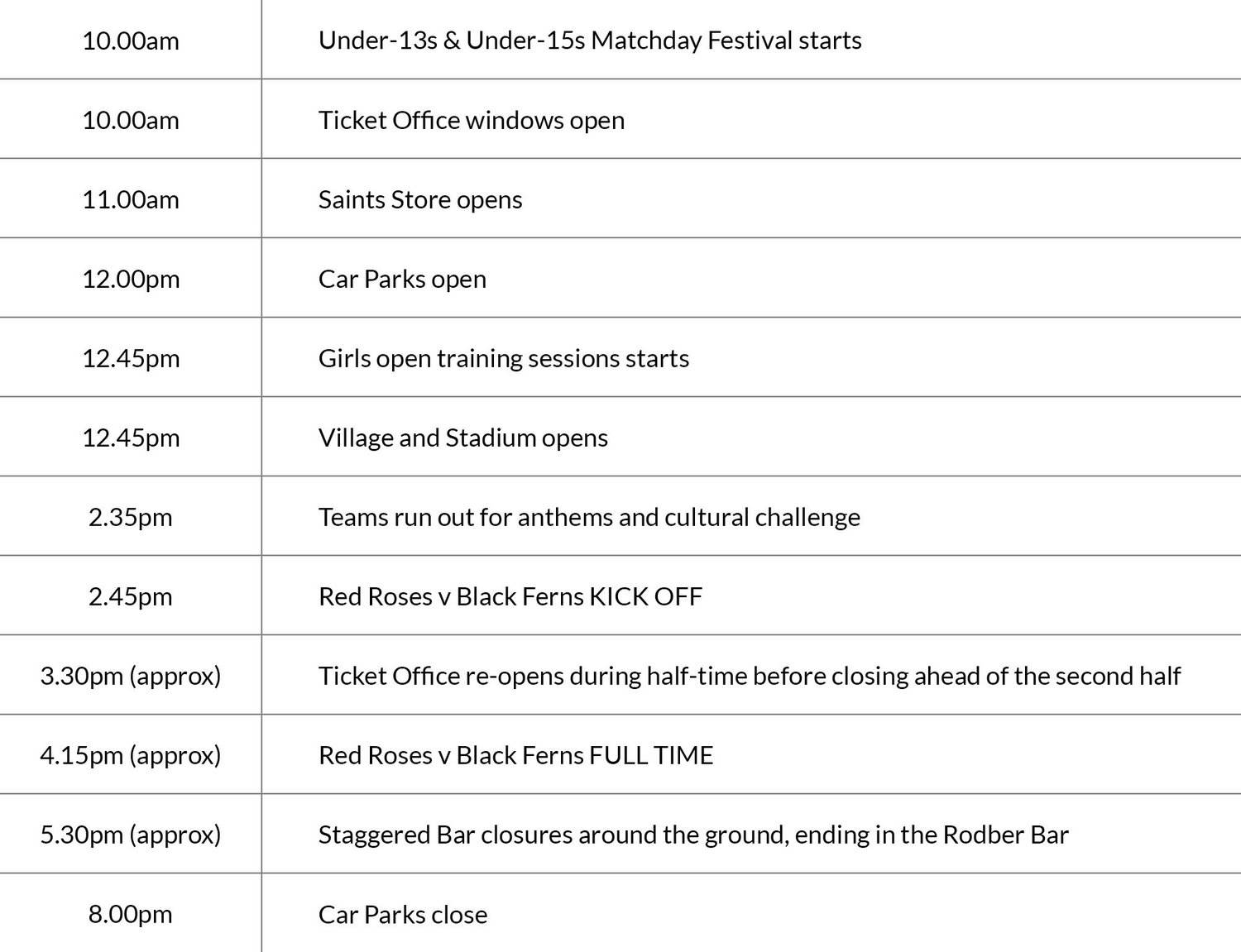 Red Roses take on Black Ferns at cinch Stadium at Franklin's Gardens on Sunday 7 November (kick-off 2.45pm).