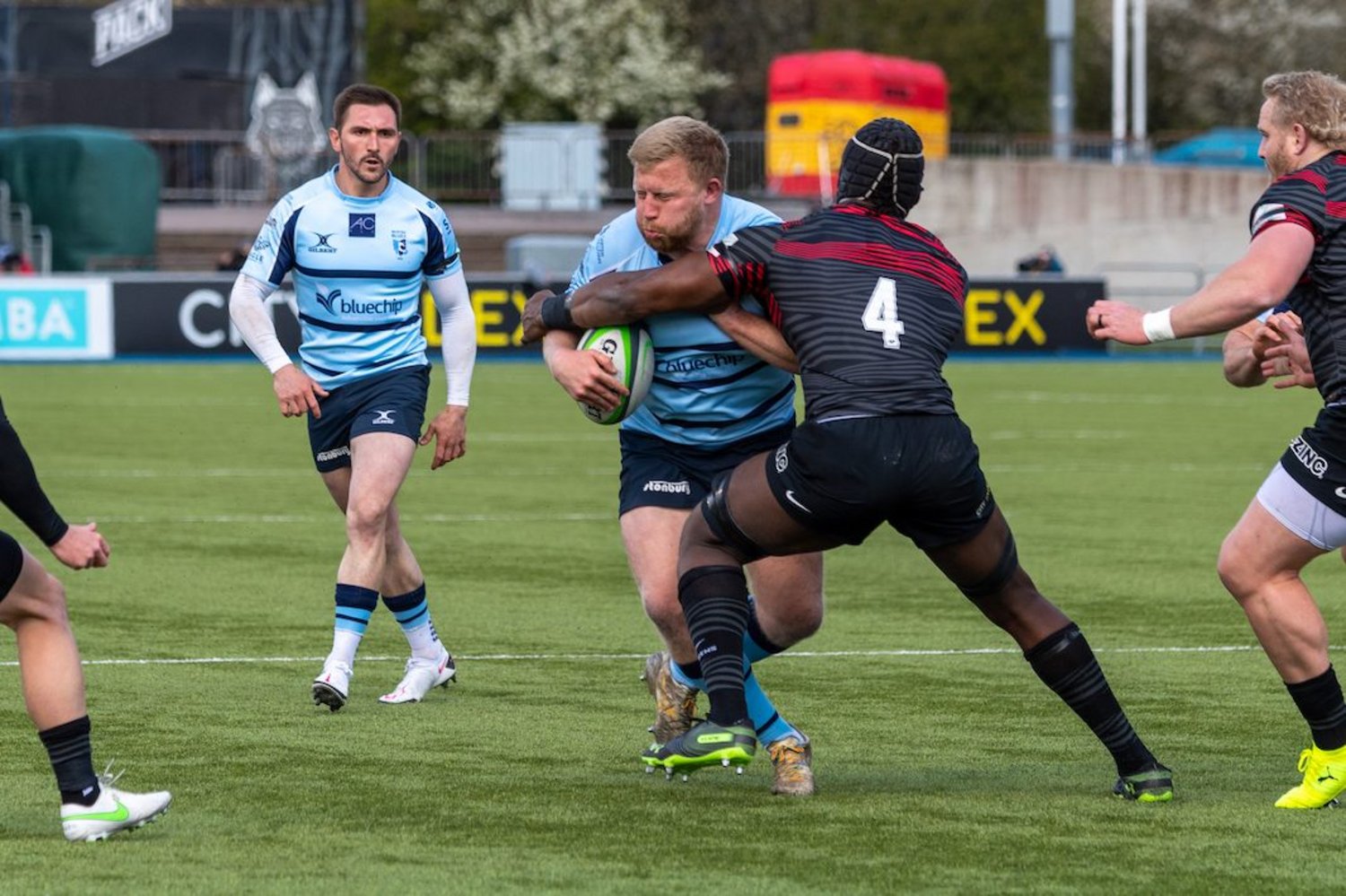 James Fish is tackled by Maro Itoje