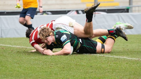 Northampton U18 Academy in action against Leicester Tigers.