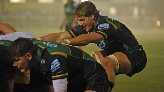 Northampton Saints Academy in action against Yorkshire Academy.