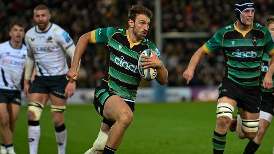 James Ramm of Northampton Saints against Saracens.