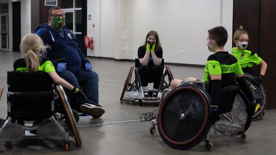 Northampton Saints Wheelchair Rugby team in action