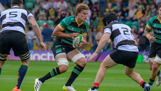 Theo Vukasinovic plays for Northampton Saints