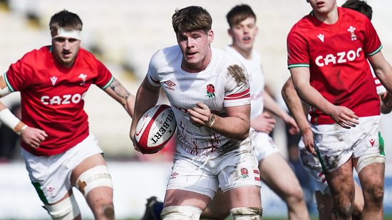 Northampton Saints’ Reuben Logan representing England Under-18s