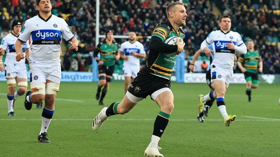 Rory Hutchinson in action for Northampton Saints