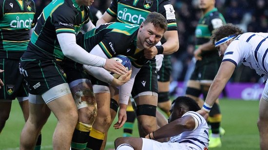 Fraser Dingwall of Northampton Saints, playing against Castres.