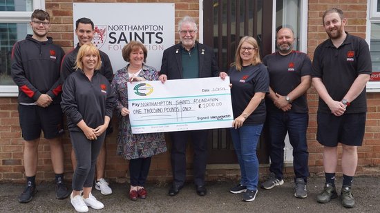 Saints Supporters Club made a £1,000 donation to Northampton Saints Foundation