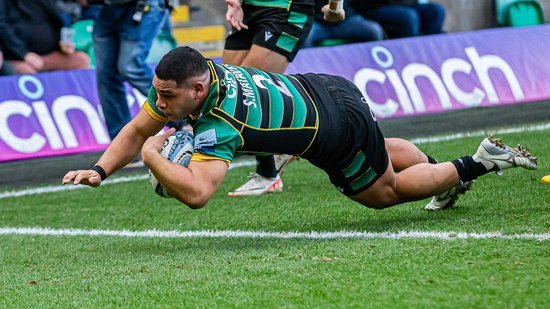 Sam Matavesi of Northampton Saints against Newcastle Falcons.