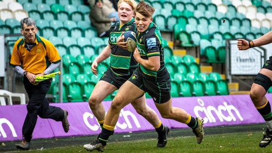 Northampton U18 Academy in action against Leicester Tigers.