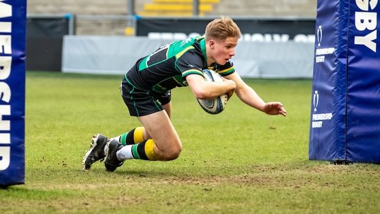 Northampton U18 Academy in action against Leicester Tigers.