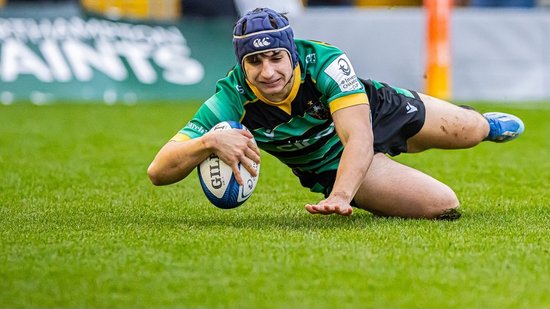 Action from Northampton Saints Under-18s Academy against Newcastle Falcons.