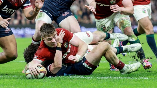 Northampton Saints’ Tommy Freeman features for the British & Irish Lions.