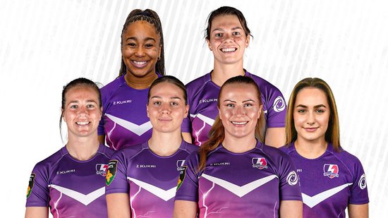 Sadia Kabeya, Helena Rowland, Emily Scarratt, Lilli Ives Campion, Cath O’Donnell and Bo Westcombe-Evans.