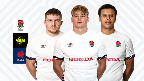 Aiden Ainsworth-Cave, Henry Pollock and Ollie Scola of Northampton Saints and England U20.