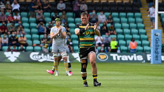 Northampton Saints' Alex Waller ran out for his 300th Club appearance