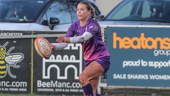 Georgina Tasker of Loughborough Lightning against Sale Sharks.