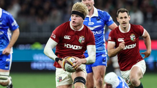 Northampton Saints’ Henry Pollock features for the British & Irish Lions.