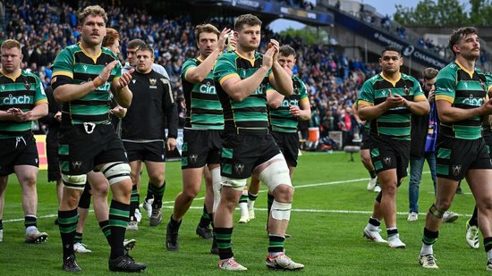 Northampton Saints salute the crowd at Croke Park