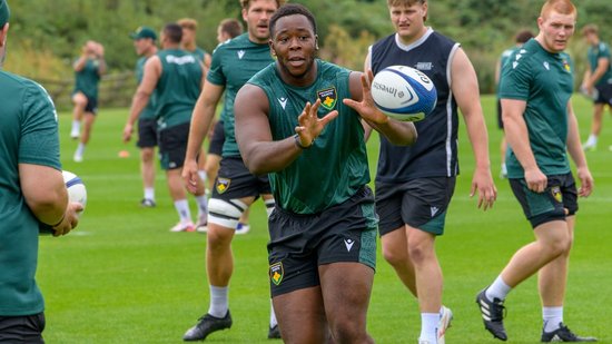 Northampton Saints’ Emmanuel Iyogun during the 2024/25 season.