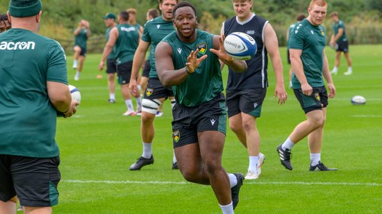 Northampton Saints’ Emmanuel Iyogun during the 2024/25 season.