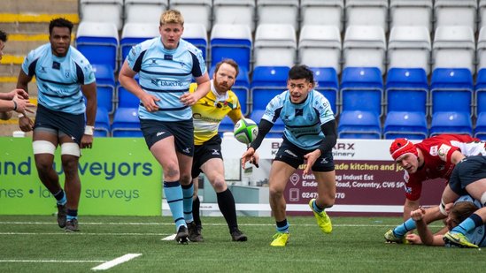 Northampton Saints' Connor Tupai featured for Bedford Blues