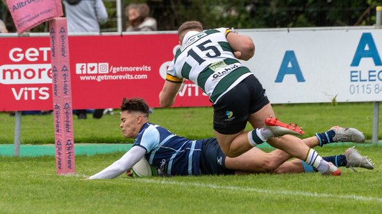 Saints' Josh Gillespie scores a try for Bedford