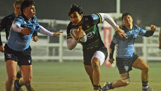 Northampton Saints Academy in action against Yorkshire Academy.