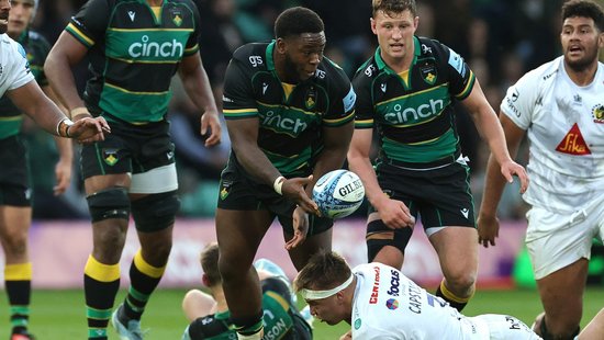 Northampton Saints’ Emmanuel Iyogun during the 2024/25 season.