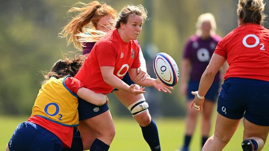 Loughborough Lightning's Lark Davies featuring for the Red Roses