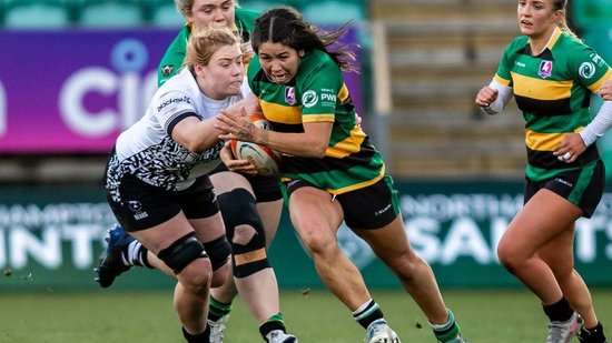 Kathryn Treder carries for Loughborough Lightning against Bristol Bears.