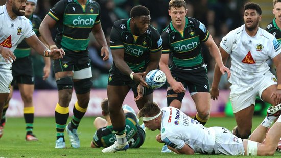 Northampton Saints’ Emmanuel Iyogun during the 2024/25 season.