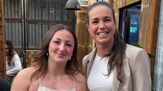 Kendall Waudby with Emily Scarratt.