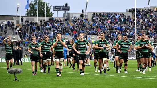 Northampton Saints salute the crowd at Croke Park