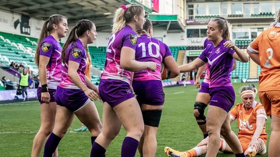 Loughborough Lightning celebrate a try