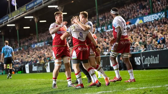 Saints celebrated another win at Welford Road