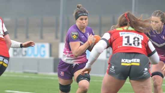 Rachel Malcolm of Loughborough Lightning against Gloucester-Hartpury.